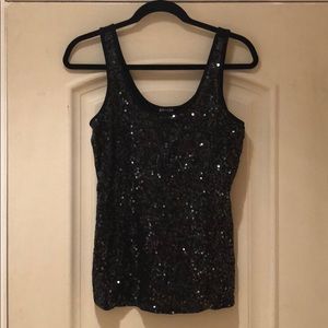 Express sequence black tank top